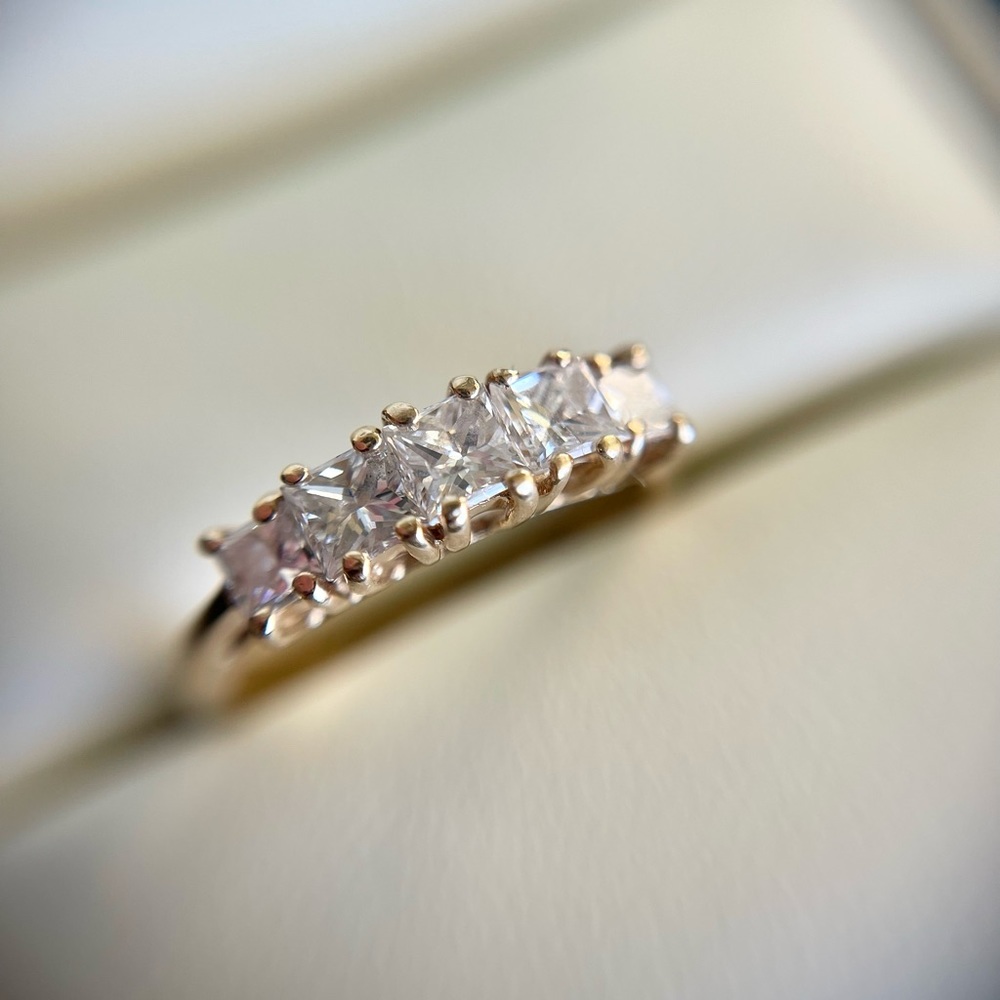 5 stone anniversary ring / diamond wedding band